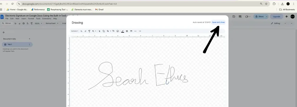 Electronic-Signature-on-Google-Docs-built-in-tool-step-3